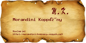 Morandini Koppány névjegykártya